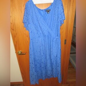 Jessica Howard Blue Lace Wrap Dress